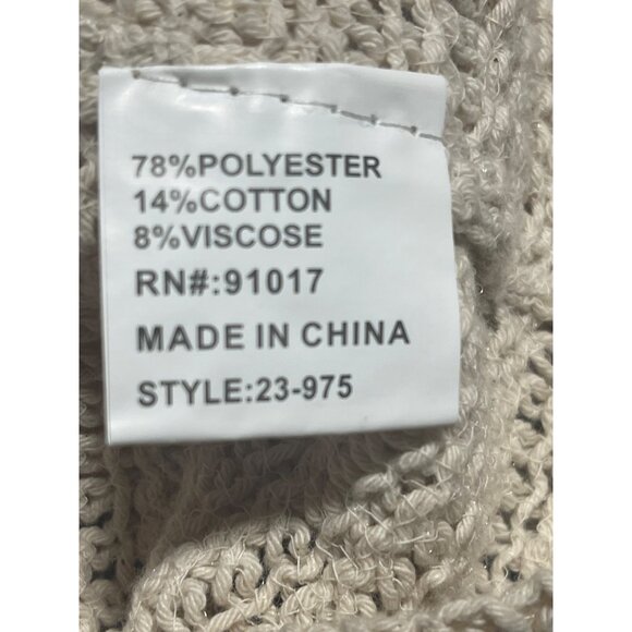 Solitaire Womens Crochet Knit Crop Top Size Small Ivory Floral Boho - Picture 7 of 8